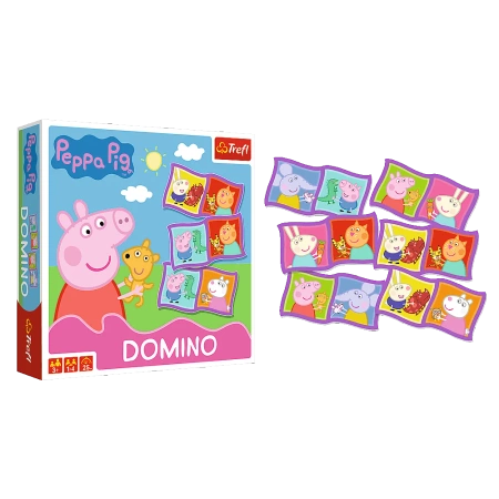 DOMINO ŚWINKA PEPPA markowa klasyczna gra planszowa dla przedszkola dzieci