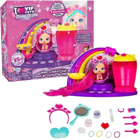 VIP PETS GLAM ZESTAW SALON FRYZJERSKI +15 AKCESORIÓW +LALKA PIES PIESEK
