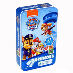 Domino PSI PATROL psy gra planszowa dla dzieci PREZENTOWA METALOWA PUSZKA