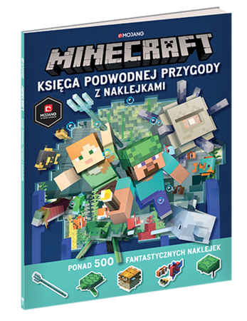MINECRAFT KSIĘGA PODWODNEJ PRZYGODY Z NAKLEJKAMI książka ponad 500 naklejek