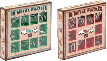 20 ŁAMIGŁÓWEK METALOWYCH czerwony + zielony zestaw Puzzles puzzle z metalu