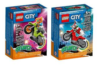 2w1 LEGO City Motocykl kaskaderski figurka pojazd figurki motor klocki