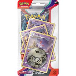 Gengar promo karty POKEMON +MONETA +booster +kod Checklane PREMIUM Blister Scarlet & Violet ORYGINALNE KARTY