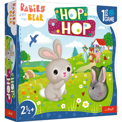 HOP HOP Bobaski i MIś pierwsza gra planszowa dla dzieci pluszowy królik