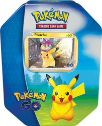 Karty Pokemon Go TCG PUDEŁKO PIKACHU METALOWE na talię +4x booster saszetka ORYGINALNE KARTY