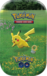 Karty Pokémon Go TCG Tin Puszka 2x booster moneta Pikachu