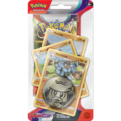 Machamp promo karty POKEMON +MONETA +booster +kod Checklane PREMIUM Blister Scarlet & Violet ORYGINALNE KARTY