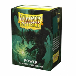 OUTLET Koszulki PREMIUM na karty talię Pokemon MtG Magic Dual MATTE Dragon Shield Sleeves protektory Zielone Power (100 sztuk)