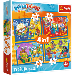 OUTLET Puzzle 4w1 SUPER ZINGS THINGS AKCJA 4x puzle dla dzieci przedszkole wiek 3+