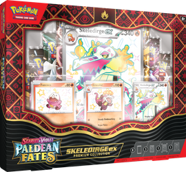 Pokemon Paldean Fates Premium Collection Skeledirge 8 boosterów 3 promo ORYGINALNE KARTY