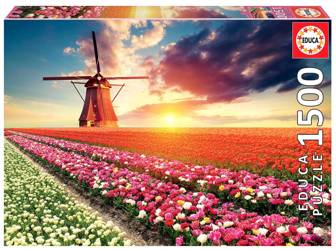 Puzzle 1500 Pole tulipanów HOLANDIA Educa +KLEJ