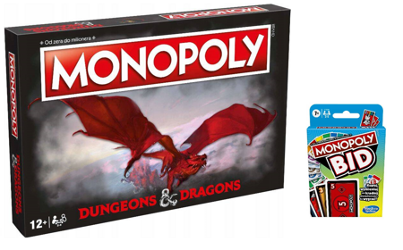 2w1 Monopoly D&D Dungeon and Dragons gra planszowa monopol +Monopoly Bid