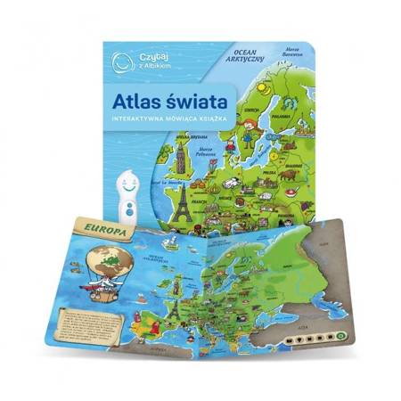 2w1 ZESTAW Czytaj z Albikiem Książka ATLAS ŚWIATA + pióro  Albik