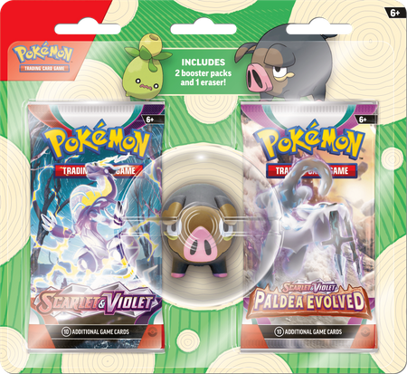 2x POKEMON FIGURKA GUMKA +4x BOOSTER saszetka karty dla dzieci ORYGINALNE