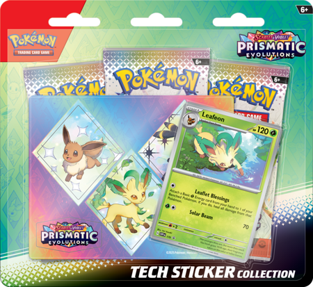 3w1 Pokemon Prismatic Evolutions naklejki Tech Sticker ORYGINALNE KARTY