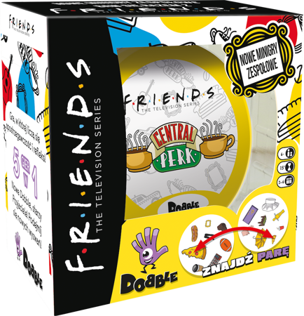 3w1 ZESTAW FRIENDS DOBBLE +QUIZ +RULETKA gra planszowa +karty Przyjaciele