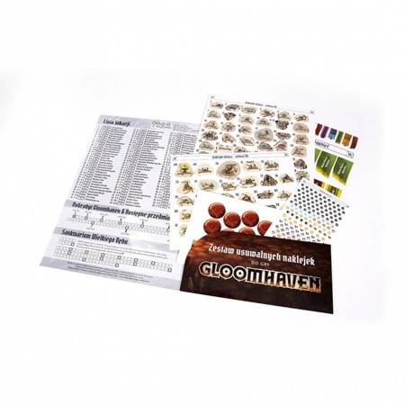 GLOOMHAVEN ZESTAW USUWALNYCH NAKLEJEK DO GRY gra PL