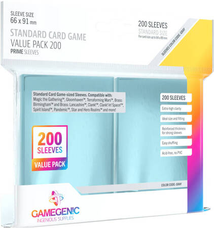 Gamegenic PRIME Koszulki na karty MtG Pokemon Value Pack 66x91mm 200 sztuk