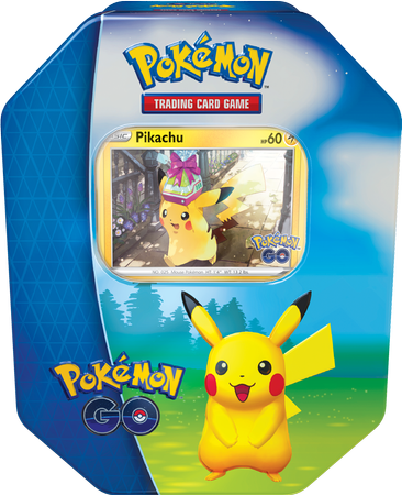 Karty Pokemon Go TCG PUDEŁKO PIKACHU METALOWE na talię +4x booster saszetka ORYGINALNE KARTY