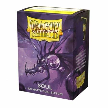 Koszulki PREMIUM na karty talię Pokemon MtG Magic Dual MATTE Dragon Shield Sleeves protektory Fioletowe Soul (100 sztuk)