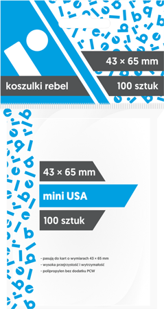 Koszulki na karty Rebel (43x65) Mini USA 100 sztuk
