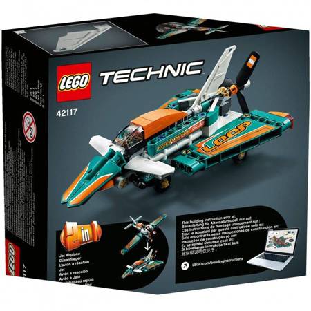 LEGO TECHNIC 2w1 Samolot odrzutowy wyścigowy zestaw klocki 42117