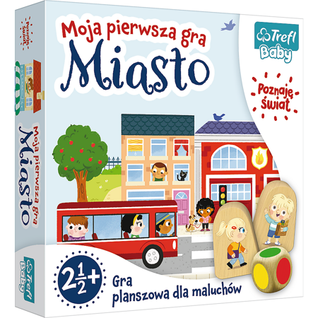 MIASTO Moja piersza gra planszowa PAPIER DREWNO EKOLOGICZNA dla dzieci 2,5+