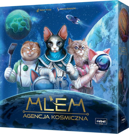 MLEM Agencja KNIZIA kosmiczna gra planszowa rodzinna wyprawy kotów koty 