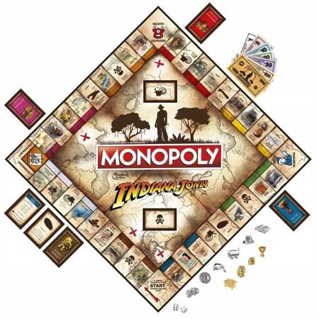 MONOPOLY INDIANA JONES gra planszowa rodzinna monopol edycja HASBRO POLSKA