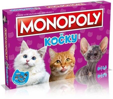 MONOPOLY Koty gra planszowa rodzinna ekonomiczna wersja czeska CZ 8+