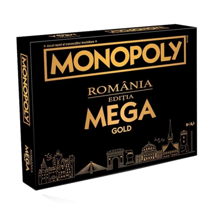 MONOPOLY MEGA Gold Rumunia gra planszowa rodzinna ekonomiczna nowe pionki