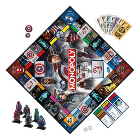 Monopoly Marvel Falcon Winter Soldier gra planszowa JĘZ ANG. KOLEKCJONERSKA