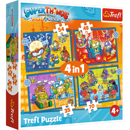 OUTLET Puzzle 4w1 SUPER ZINGS THINGS AKCJA 4x puzle dla dzieci przedszkole wiek 3+