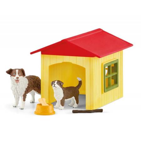 OUTLET Schleich 42573 6w1 BUDA DLA PSA +OWCZAREK +SZCZENIĘ +AKCESORIA pies figurka