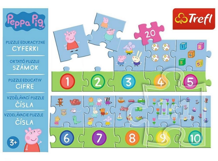 PUZZLE 20 EDUKACYJNE Cyferki Peppa Pig 15579 Trefl