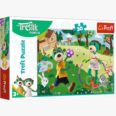 PUZZLE 30 Aktywny dzień Rodzina Treflików 18287 Trefl