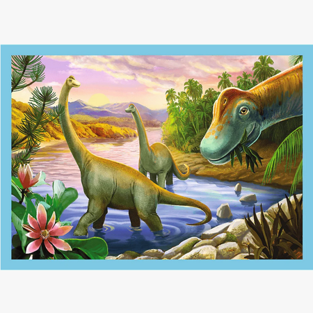 PUZZLE 4w1 Wyjątkowe dinozaury 34609 Trefl