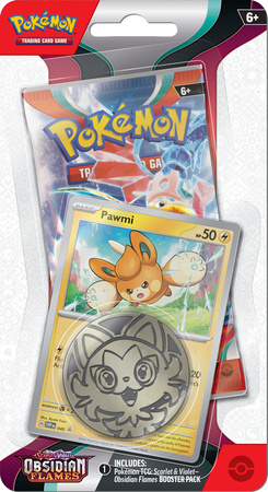 Pawmi karta + MONETA +booster karty Pokemon TCG Checklane Obsidian Flames ORYGINALNE KARTY