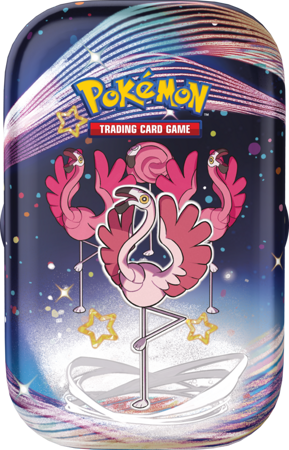 Pokemon Paldean Fates Mini Tin Flamigo puszka 2 boostery ORYGINALNE KARTY