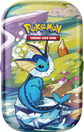 Pokemon Prismatic Evolutions Vaporeon Tin Puszka 2 boostery ORYGINALNE KARTY