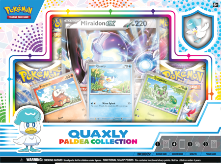 Pokémon TCG: Paldea Pin Box Quaxly ORYGINALNE KARTY