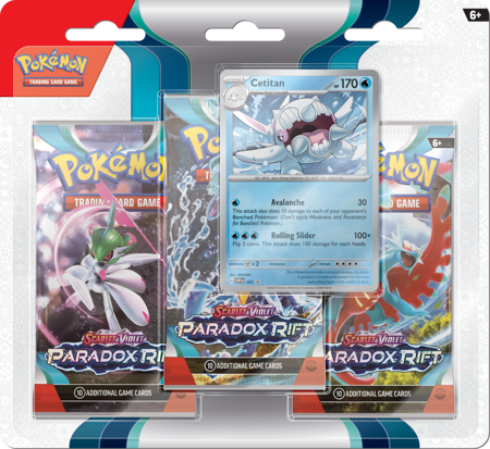 Pokemon TCG Paradox Rift 3x booster Blister Cetitan ORYGINALNE KARTY