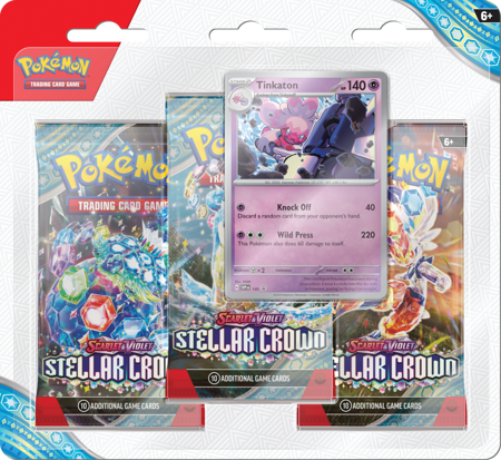 Pokémon TCG: Scarlet & Violet Stellar Crown 3-Pack Blister Tinkaton