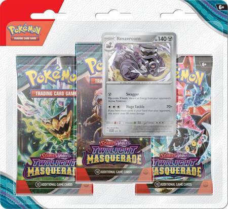 Pokemon TCG Twilight Masquerade 3x booster Blister Revavroom ORYGINALNE KARTY