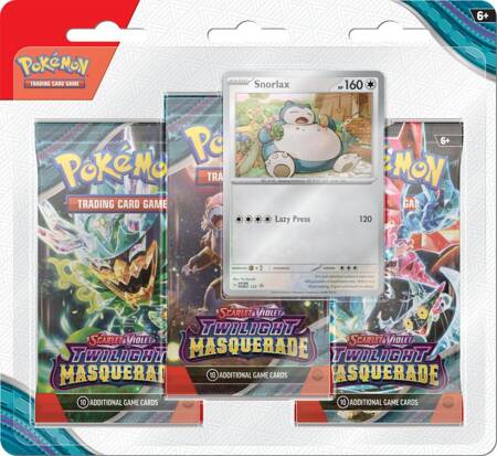 Pokemon TCG Twilight Masquerade 3x booster Blister Snorlax ORYGINALNE KARTY