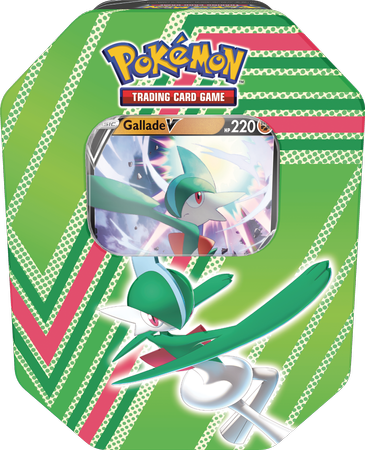 Pokemon TCG V Tin puszka GALLADE 4 boostery + promo ORYGINALNE KARTY