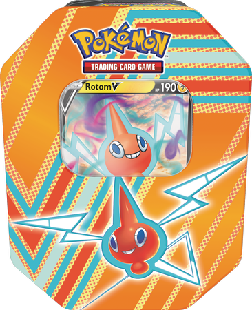 Pokemon TCG V Tin puszka ROTOM 4 boostery + promo ORYGINALNE KARTY