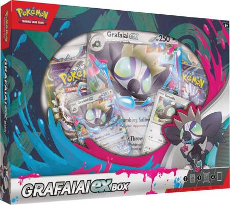 Pokemon TCG zestaw Ex box Grafaiai karty promo 4 boostery ORYGINALNE KARTY