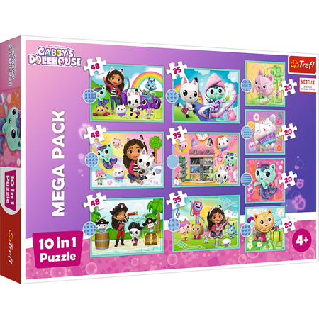 Puzzle 10w1 KOCI DOMEK GABI W świecie Gabi puzle dla dzieci układanka 4+