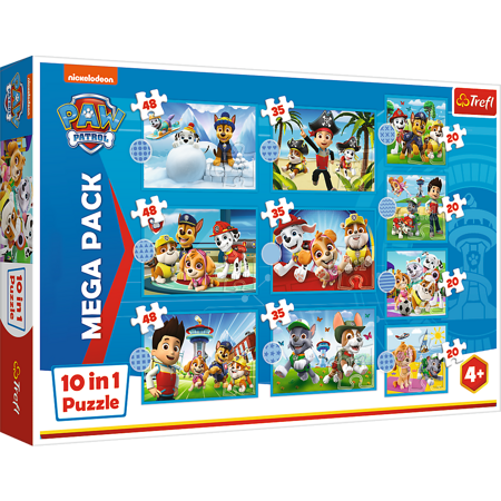 Puzzle 10w1 Niezawodna drużyna Psiego Patrolu Paw Patrol 4+